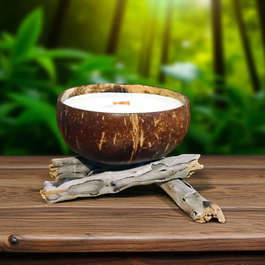 8oz Coconut Bowl with Wood Wick