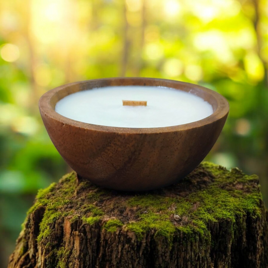 4oz Wood Wick Acacia Bowl