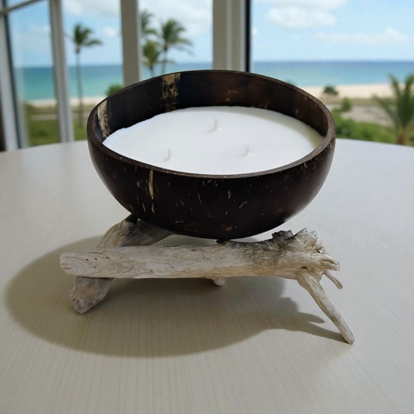 12oz Coconut Bowl with 3 wicks