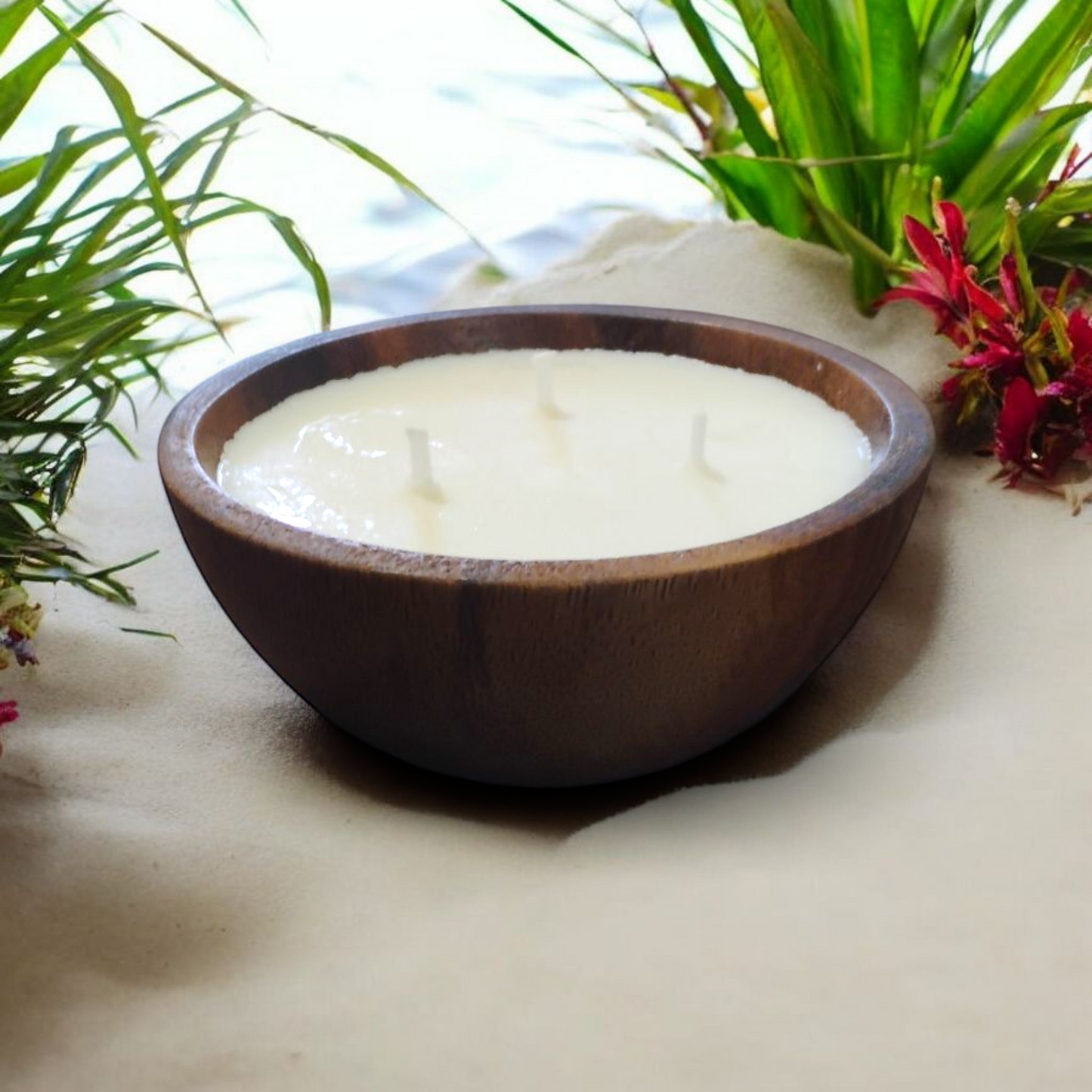 3 Wick Acacia Bowl