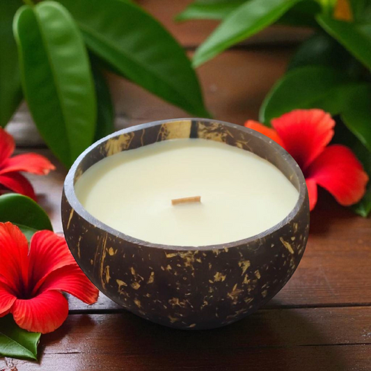 8oz Coconut Bowl with Wood Wick