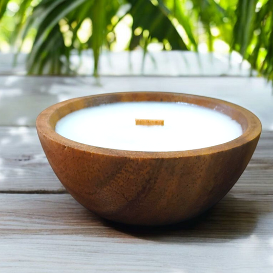 4oz Wood Wick Acacia Bowl